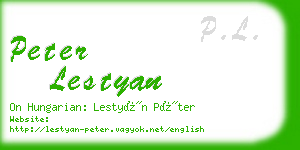 peter lestyan business card